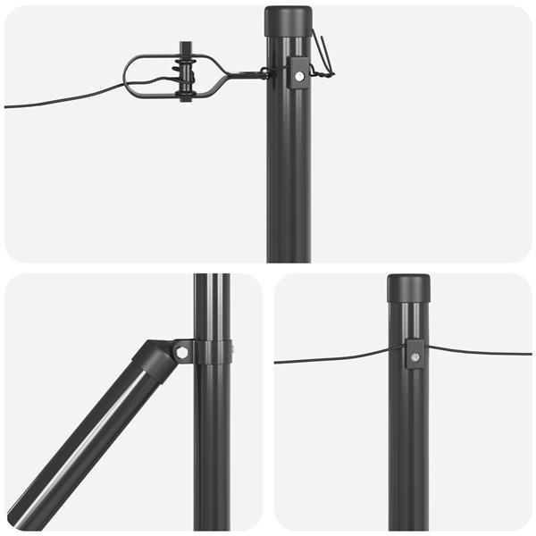 Grote foto vidaxl hekpalen 13 pcs grijs 32mm 100 cm gegalvaniseerd staal tuin en terras overige tuin en terras