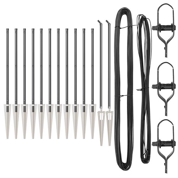 Grote foto vidaxl hekpalen 13 pcs grijs 32mm 80 cm gegalvaniseerd staal tuin en terras overige tuin en terras
