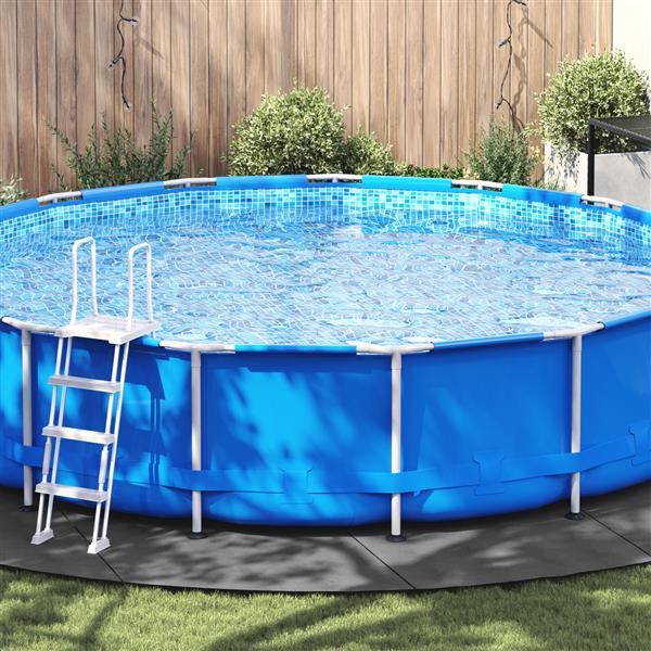 Grote foto vidaxl zwembad grondzeil lichtgrijs 610 cm polyester geotextiel tuin en terras zwembaden toebehoren