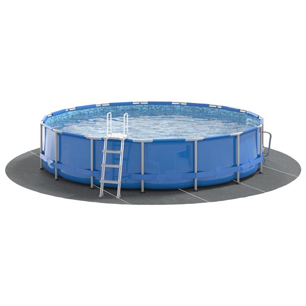 Grote foto vidaxl zwembad grondzeil lichtgrijs 610 cm polyester geotextiel tuin en terras zwembaden toebehoren