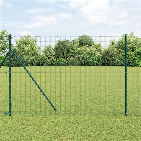 Grote foto vidaxl hekpalen 7 pcs groen 32mm 200 cm gegalvaniseerd staal tuin en terras overige tuin en terras