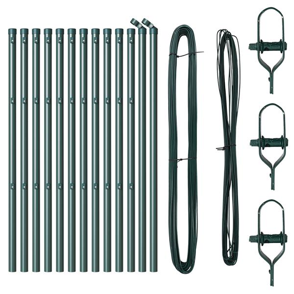 Grote foto vidaxl hekpalen 13 pcs groen 32mm 80 cm gegalvaniseerd staal tuin en terras overige tuin en terras