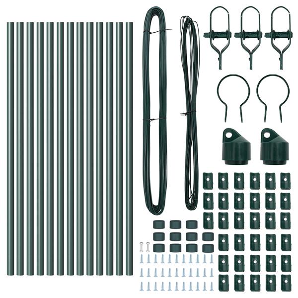 Grote foto vidaxl hekpalen 13 pcs groen 32mm 80 cm gegalvaniseerd staal tuin en terras overige tuin en terras