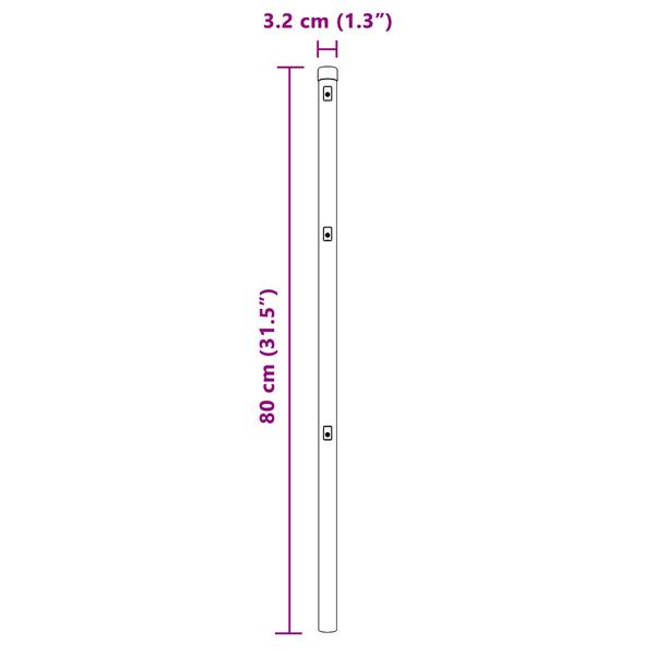 Grote foto vidaxl hekpalen 13 pcs groen 32mm 80 cm gegalvaniseerd staal tuin en terras overige tuin en terras