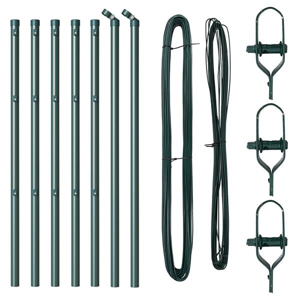 Grote foto vidaxl hekpalen 7 pcs groen 32mm 80 cm gegalvaniseerd staal tuin en terras overige tuin en terras