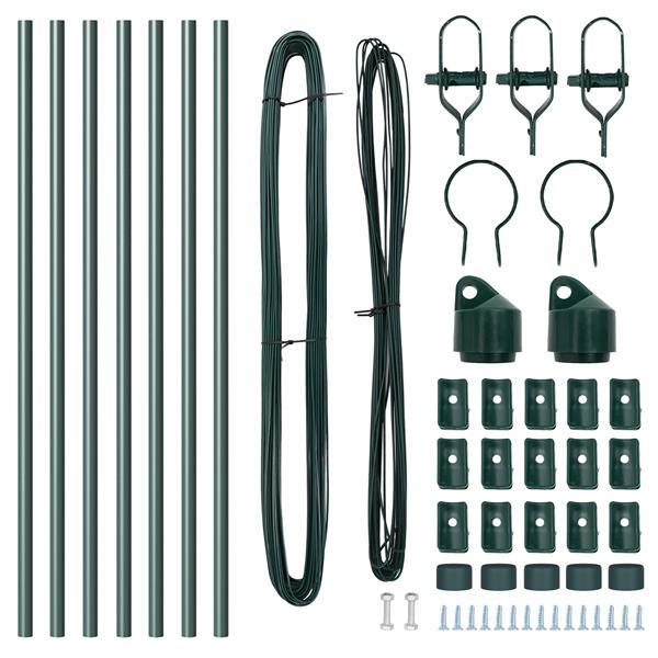 Grote foto vidaxl hekpalen 7 pcs groen 32mm 80 cm gegalvaniseerd staal tuin en terras overige tuin en terras