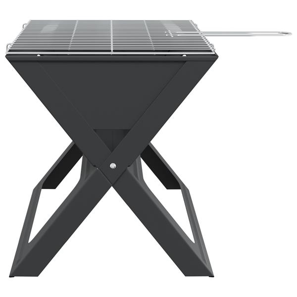 Grote foto vidaxl buiten grill zwart 46 x 30 x 31 cm staal tuin en terras buitenkeukens