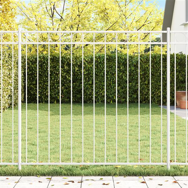 Grote foto vidaxl tuin hek wit staal tuin en terras hekken en schuttingen