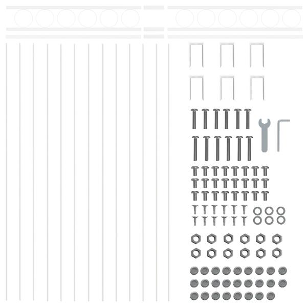 Grote foto vidaxl tuin hek wit staal tuin en terras hekken en schuttingen