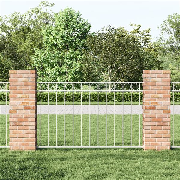 Grote foto vidaxl tuin hek wit staal tuin en terras hekken en schuttingen
