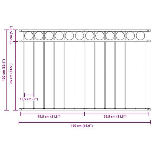 Grote foto vidaxl tuin hek wit staal tuin en terras hekken en schuttingen