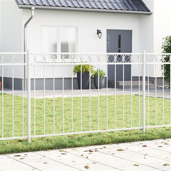 Grote foto vidaxl tuin hek wit staal tuin en terras hekken en schuttingen