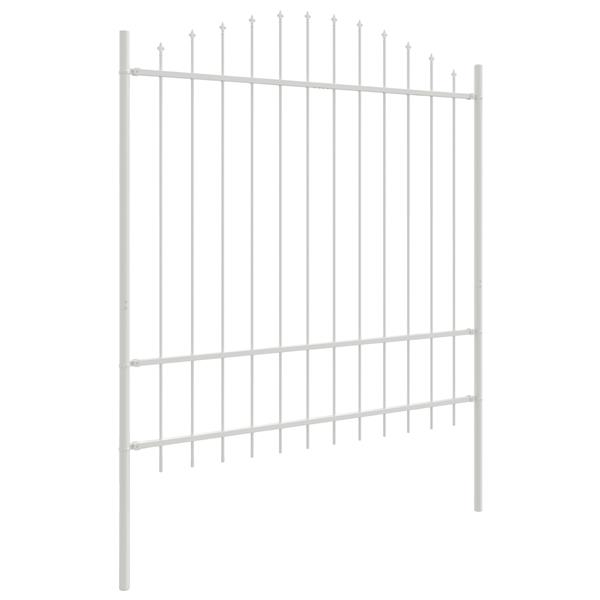 Grote foto vidaxl tuin hek wit 170 x 175 cm gepoedercoat staal tuin en terras hekken en schuttingen