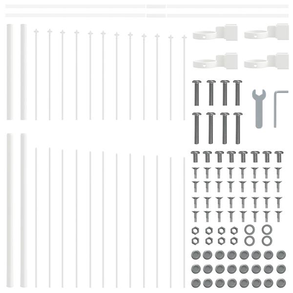 Grote foto vidaxl tuin hek wit 170 x 150 cm tuin en terras hekken en schuttingen