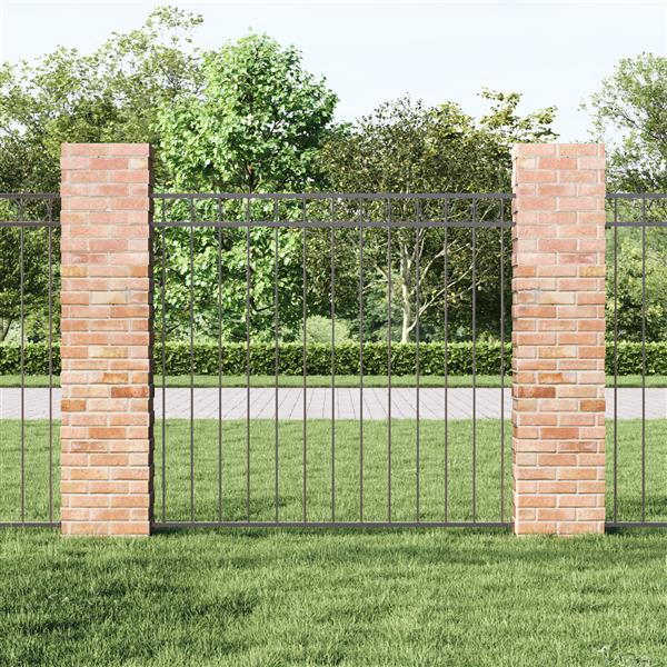 Grote foto vidaxl tuin hek grijs staal tuin en terras hekken en schuttingen