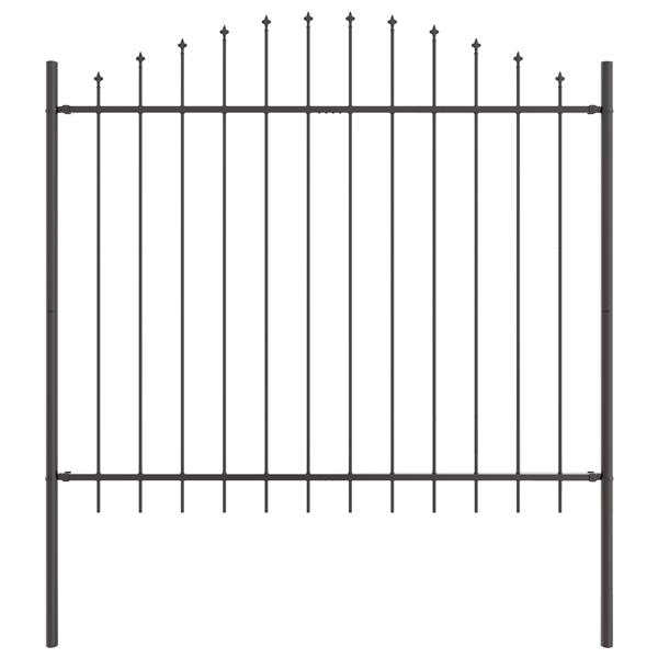 Grote foto vidaxl tuin hek grijs 170 x 125 cm gepoedercoat staal tuin en terras hekken en schuttingen