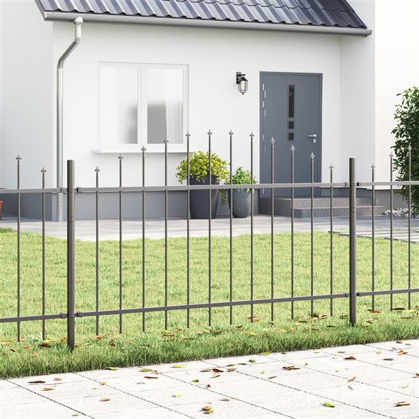 Grote foto vidaxl tuin hek grijs 170 x 100 cm tuin en terras hekken en schuttingen