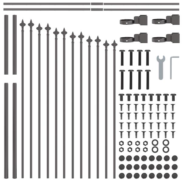Grote foto vidaxl tuin hek grijs 170 x 100 cm tuin en terras hekken en schuttingen