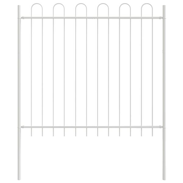 Grote foto vidaxl tuin hek wit 1.7 x 1.5 m poedergecoat staal tuin en terras hekken en schuttingen
