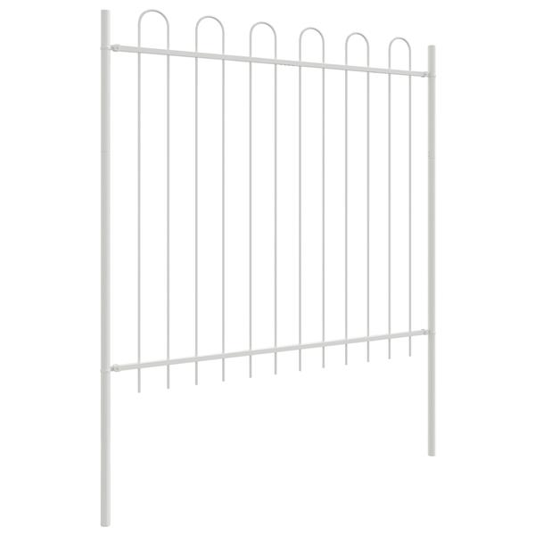 Grote foto vidaxl tuin hek wit 1.7 x 1.5 m poedergecoat staal tuin en terras hekken en schuttingen