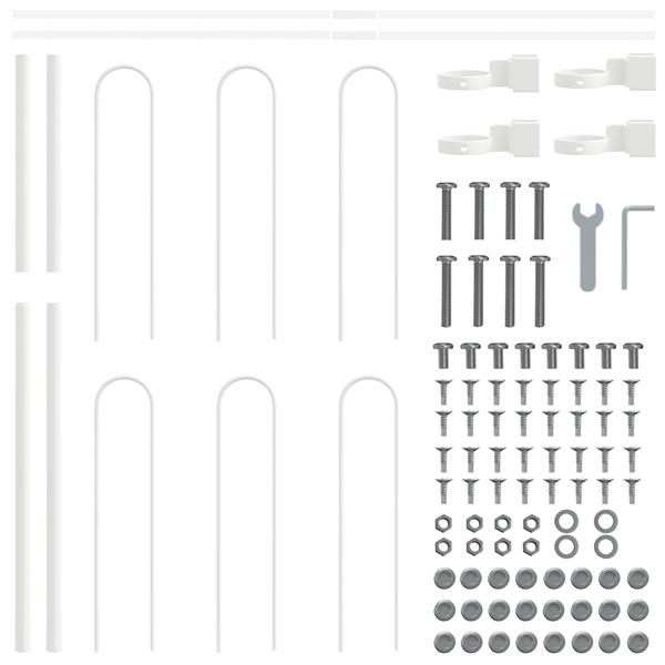 Grote foto vidaxl tuin hek wit 1.7 x 1 m poedergecoat staal tuin en terras hekken en schuttingen