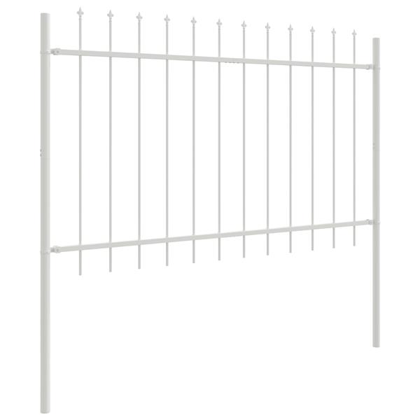 Grote foto vidaxl tuin hek wit 1.7 x 1.2 m poedergecoat staal tuin en terras hekken en schuttingen