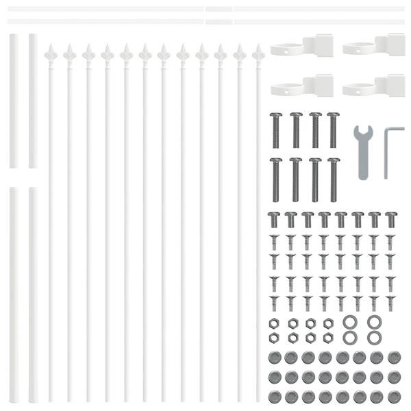 Grote foto vidaxl tuin hek wit 1.7 x 1.2 m poedergecoat staal tuin en terras hekken en schuttingen