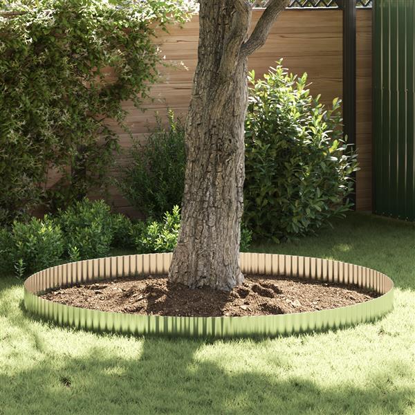 Grote foto vidaxl tuinrand grijs 15 x 0.03 x 1000 cm gegalvaniseerd staal tuin en terras tuindecoratie
