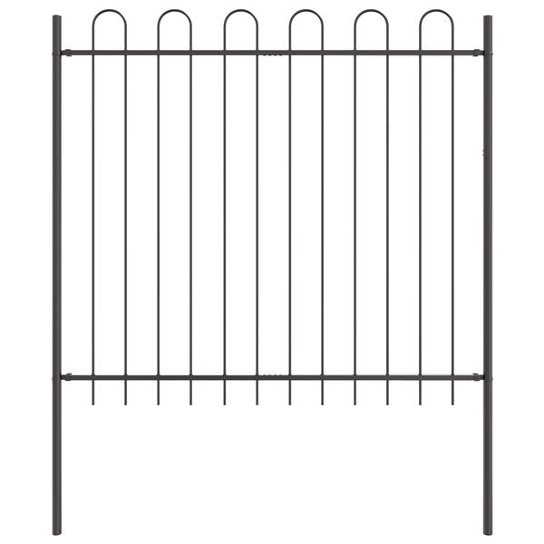 Grote foto vidaxl tuin hek grijs 1.7 x 1.5 m poedergecoat staal tuin en terras hekken en schuttingen