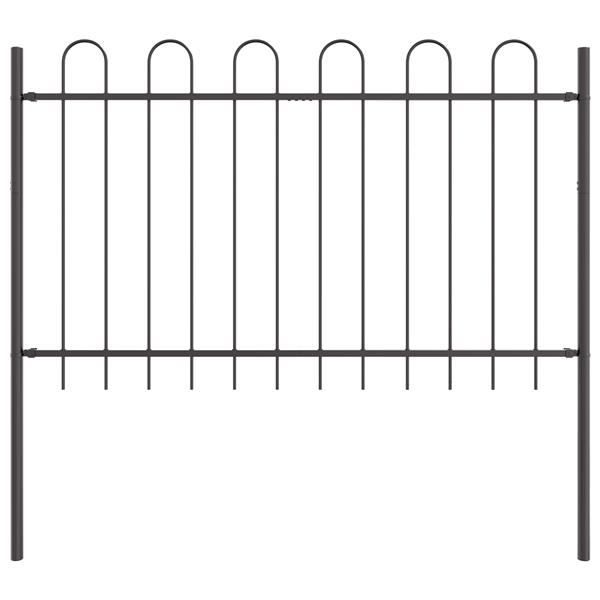 Grote foto vidaxl tuin hek grijs 1.7 x 1 m poedergecoat staal tuin en terras hekken en schuttingen