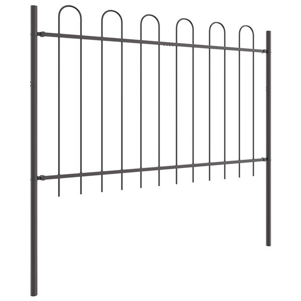 Grote foto vidaxl tuin hek grijs 1.7 x 1 m poedergecoat staal tuin en terras hekken en schuttingen