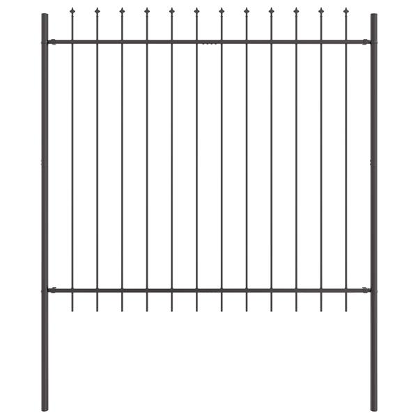 Grote foto vidaxl tuin hek grijs 1.7 x 1.5 m poedergecoat staal tuin en terras hekken en schuttingen
