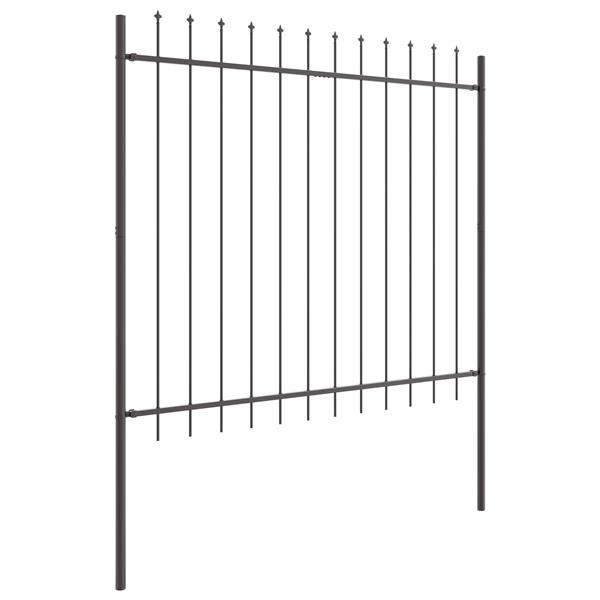 Grote foto vidaxl tuin hek grijs 1.7 x 1.5 m poedergecoat staal tuin en terras hekken en schuttingen