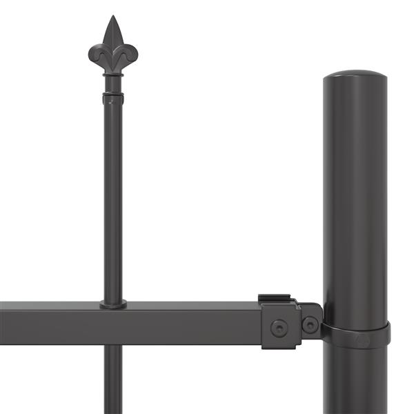 Grote foto vidaxl tuin hek grijs 1.7 x 1.5 m poedergecoat staal tuin en terras hekken en schuttingen