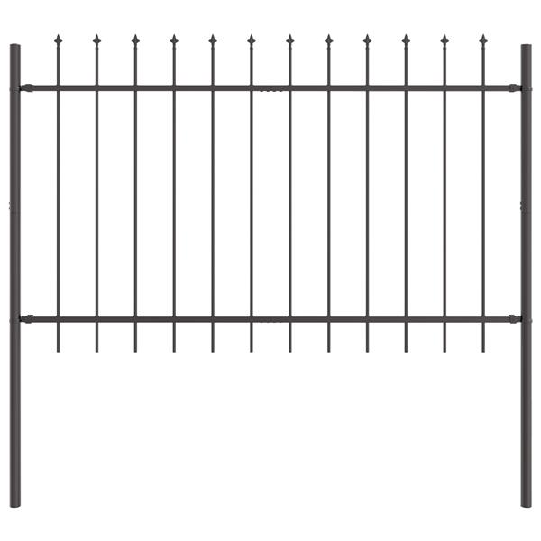 Grote foto vidaxl tuin hek grijs 1.7 x 0.8 m poedergecoat staal tuin en terras hekken en schuttingen