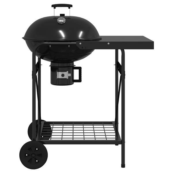 Grote foto vidaxl buiten grill met wiel zwart 96 x 72 x 113 cm metaal tuin en terras buitenkeukens