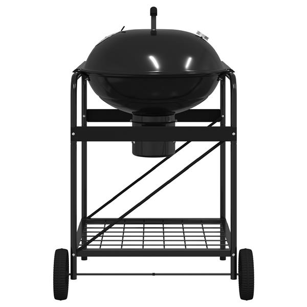 Grote foto vidaxl buiten grill met wiel zwart 96 x 72 x 113 cm metaal tuin en terras buitenkeukens