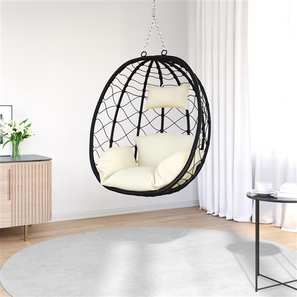 Grote foto vidaxl hangende ei stoel cr mewit 91.5 x 60 x 110 cm poly rattan tuin en terras tuinmeubelen