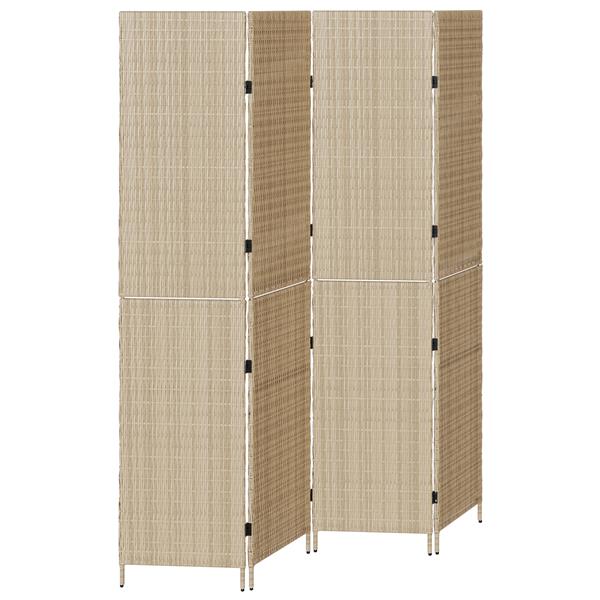 Grote foto vidaxl kamerscherm beige 196 x 200 cm poly rattan huis en inrichting overige huis en inrichting