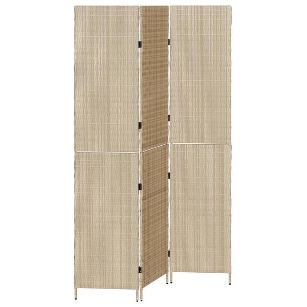 Grote foto vidaxl kamerscherm beige 146 x 200 cm poly rattan huis en inrichting overige huis en inrichting