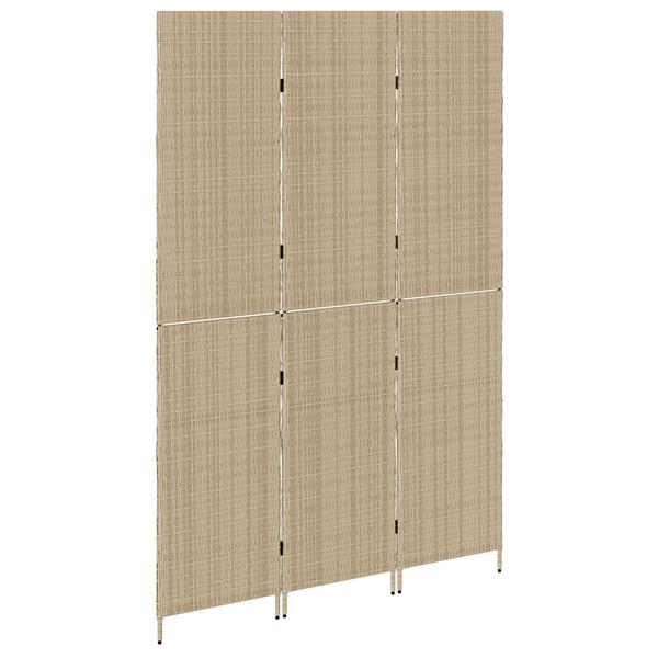 Grote foto vidaxl kamerscherm beige 146 x 200 cm poly rattan huis en inrichting overige huis en inrichting