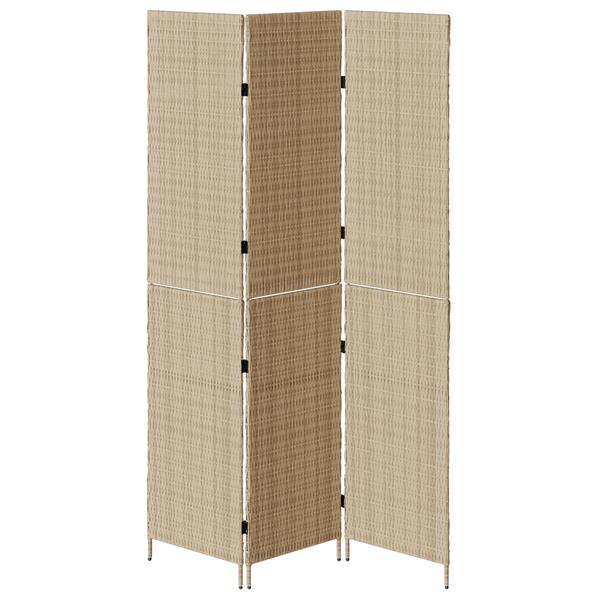 Grote foto vidaxl kamerscherm beige 146 x 200 cm poly rattan huis en inrichting overige huis en inrichting