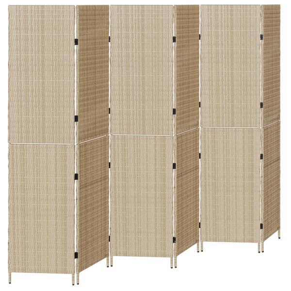 Grote foto vidaxl kamerscherm beige 292 x 180 cm poly rattan huis en inrichting overige huis en inrichting