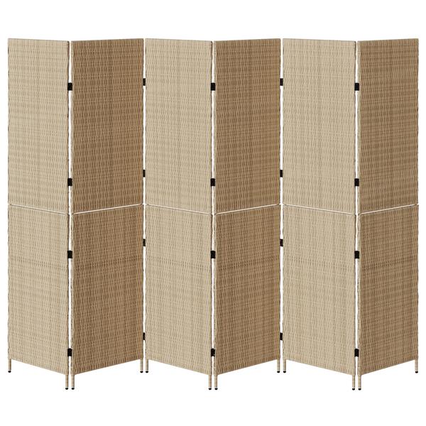 Grote foto vidaxl kamerscherm beige 292 x 180 cm poly rattan huis en inrichting overige huis en inrichting