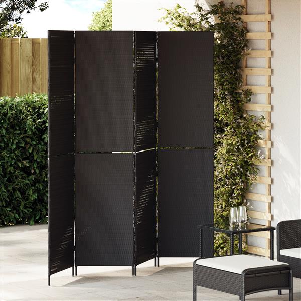 Grote foto vidaxl kamerscherm zwart 195 x 180 cm poly rattan huis en inrichting overige huis en inrichting