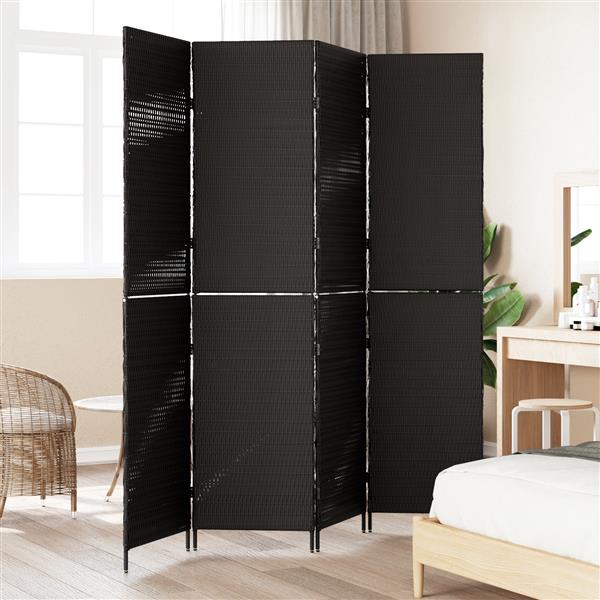 Grote foto vidaxl kamerscherm zwart 195 x 180 cm poly rattan huis en inrichting overige huis en inrichting