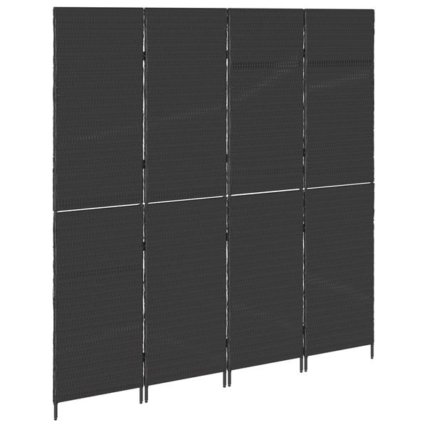 Grote foto vidaxl kamerscherm zwart 195 x 180 cm poly rattan huis en inrichting overige huis en inrichting