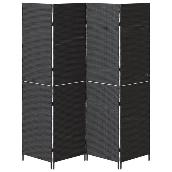 Grote foto vidaxl kamerscherm zwart 195 x 180 cm poly rattan huis en inrichting overige huis en inrichting
