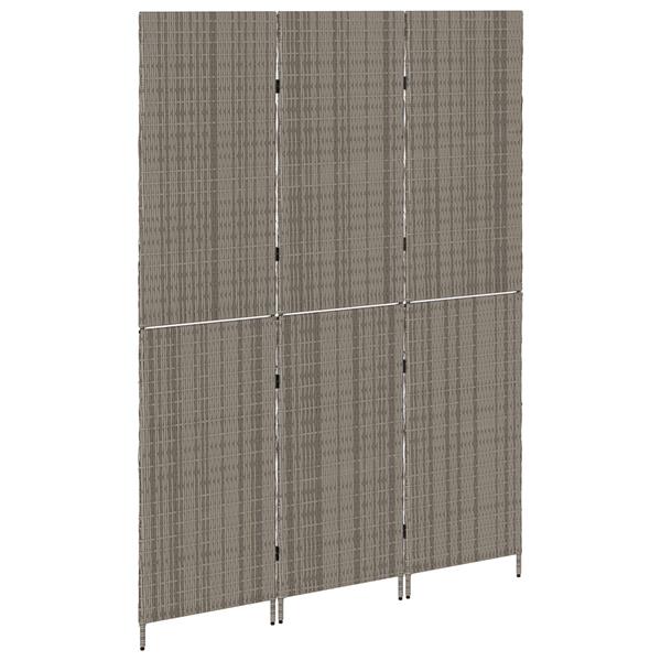 Grote foto vidaxl kamerscherm grijs 147 x 180 cm poly rattan huis en inrichting overige huis en inrichting