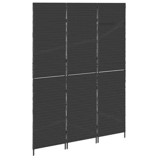 Grote foto vidaxl kamerscherm zwart 146 x 180 cm poly rattan huis en inrichting overige huis en inrichting
